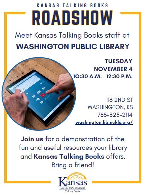 Talking Books Meet Staff, November 4, 10:30 am